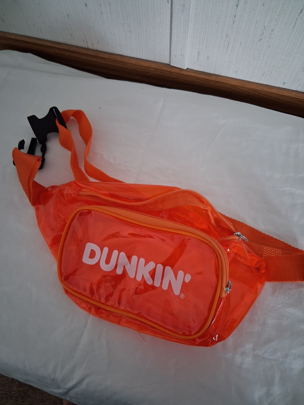 Dunkin Orange Fanny Pack Transparent Waist Bag Coffee & Tea Merchandise